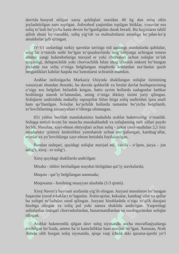 O’RTA ASRLARDA SOLIQ MUNOSABATLARINING RIVOJLANISHI 6