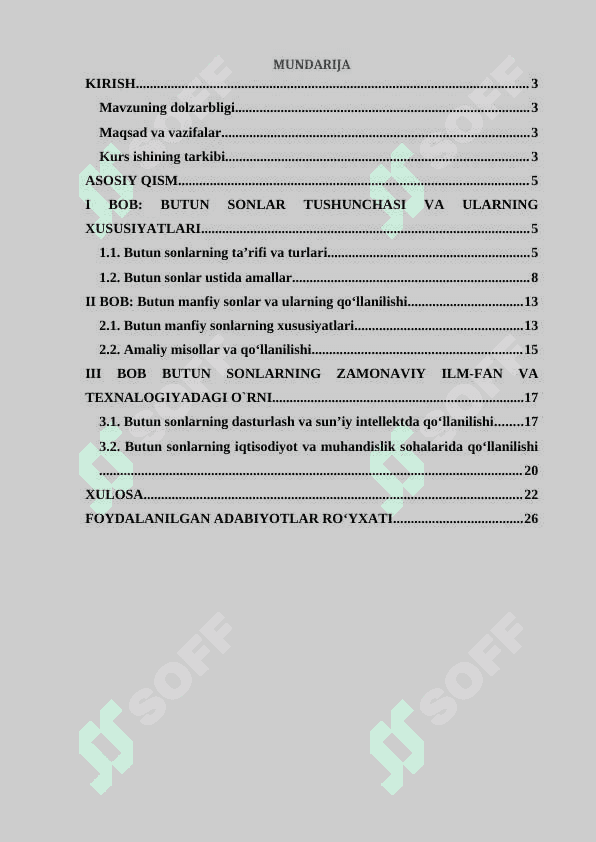 Matematika kurs ishi 2