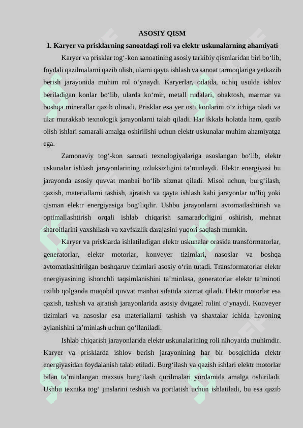 Karyer va prisklarda ishlovchi elektr uskunalarga qoʻyiladigan talablar 4