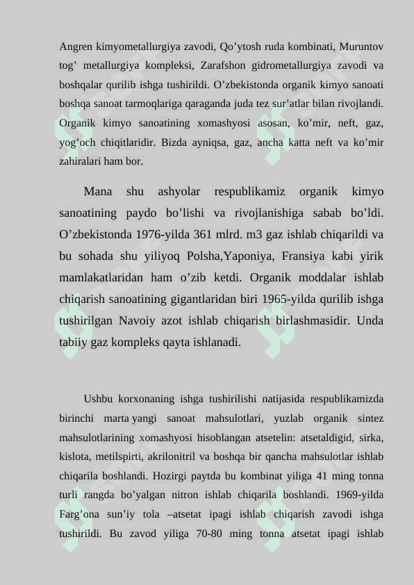O'ZBEKISTON RESPUBLIKASI  KIMYO SANOATINING RIVOJLANISHI HAQIDA 6