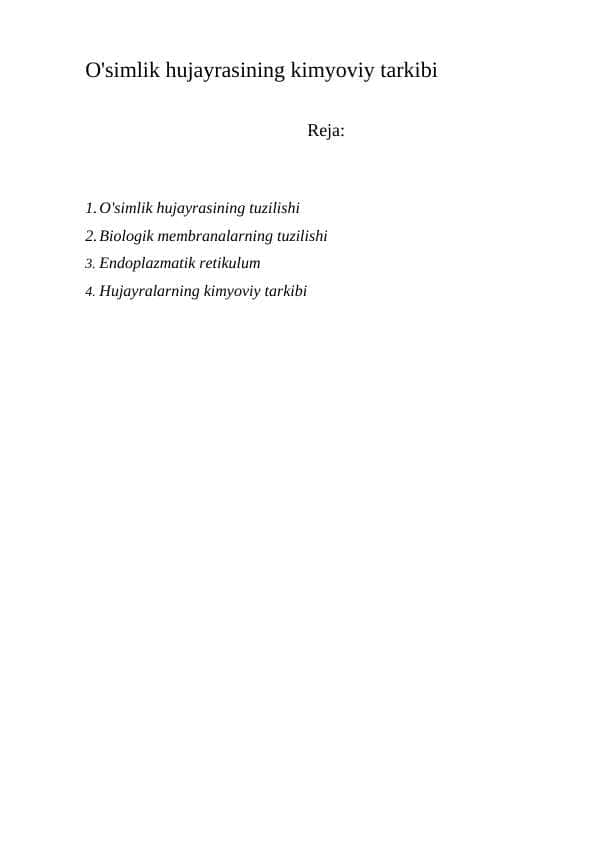 O'simlik hujayrasining kimyoviy tarkibi 1