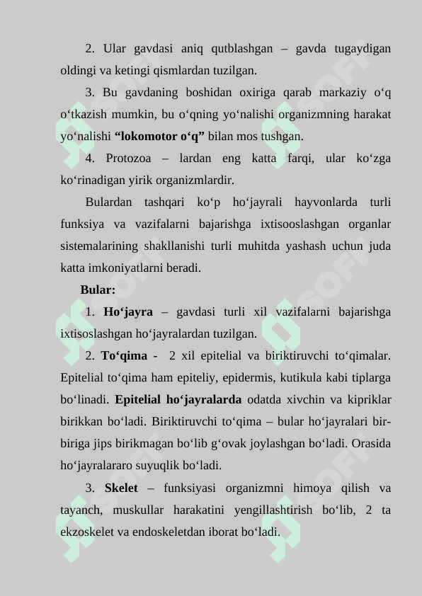 PLASTINKALILAR,G'OVAK TANLILAR  VA TAROQSIMONLAR TIPLARI 3