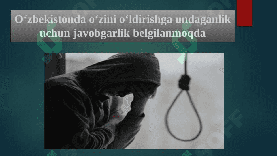 O'ZINI O'ZI O'LDIRISHGA UNDAGANLIK UCHUN JAVOBGARLI MASALASI 2