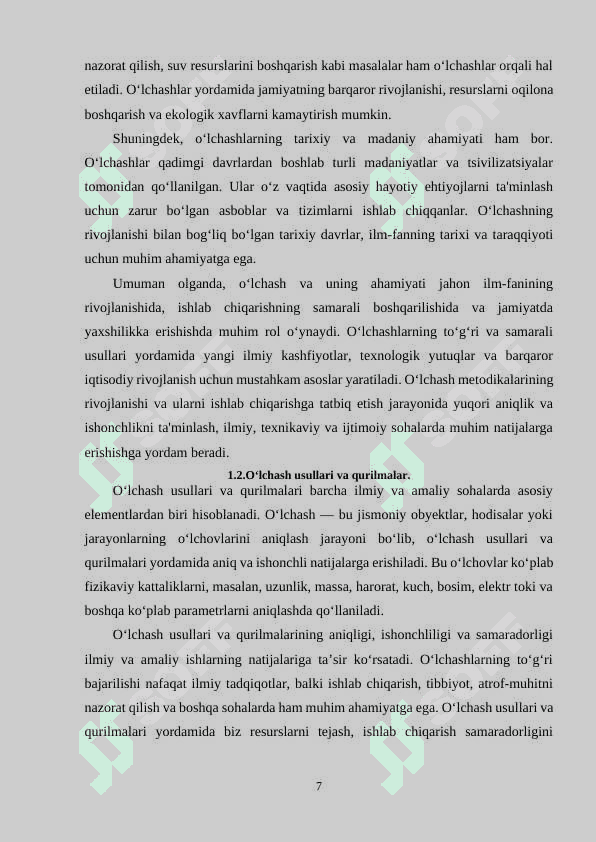 O‘LCHASHLARNI BAJARISH METODIKALARI. ISHLAB CHIQARISH VA TASDIQLASH QOIDALARI 6