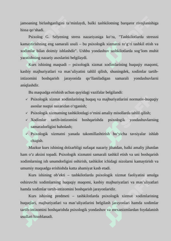 Psixologik xizmat xodimning huquq, majburiyat va masʼulyatlari. Xodimlar tartib-intizomini boshqarish 4