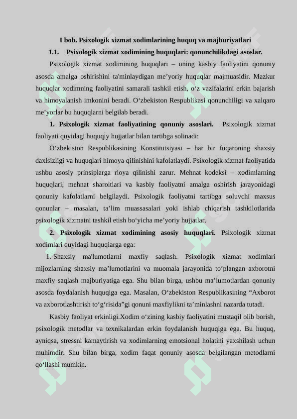 Psixologik xizmat xodimning huquq, majburiyat va masʼulyatlari. Xodimlar tartib-intizomini boshqarish 7