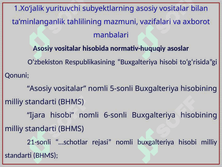 ASOSIY VOSITALAR HOLATI VA ULARDAN SAMARALI FOYDALANISH TAHLILI 2