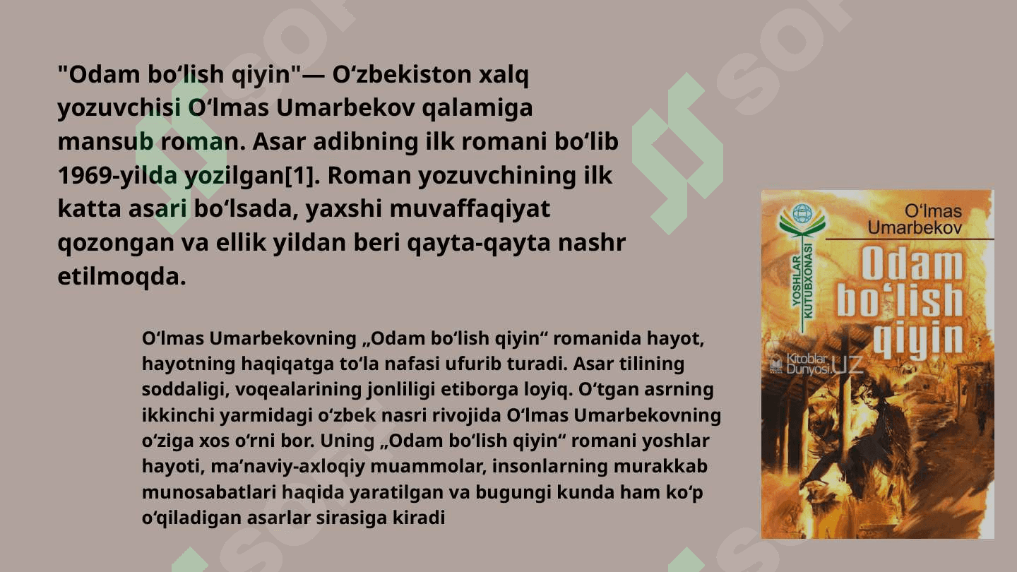 O'lmas Umarbekov Odam bo'lish qiyin asari 4