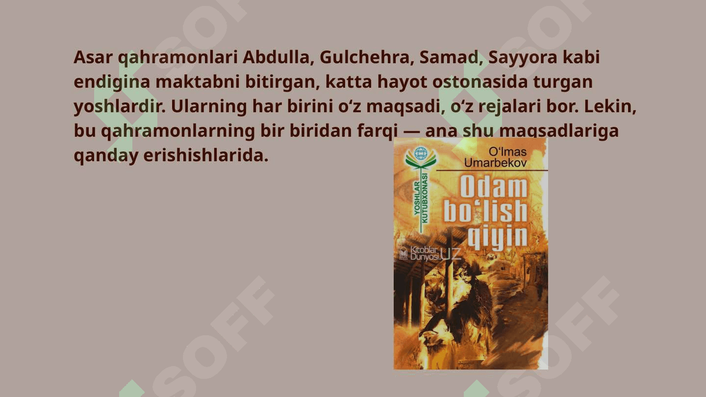 O'lmas Umarbekov Odam bo'lish qiyin asari 5