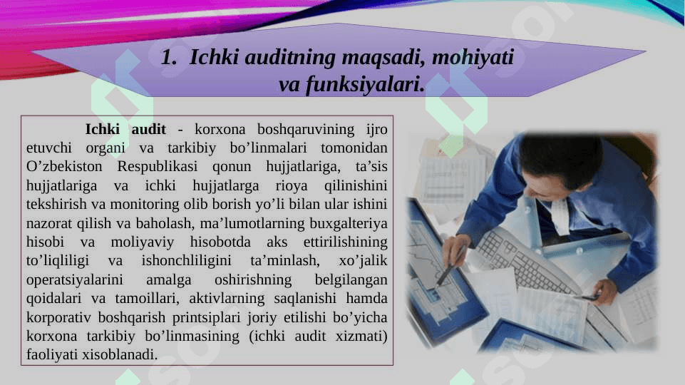 Ichki auditni tashkil etish asoslari 4