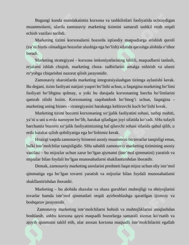 XIZMATLAR MARKETINGI,LIZING,DIZAYN XIZMATLAR VA MAHSULOTLAR REKLAMASI 2
