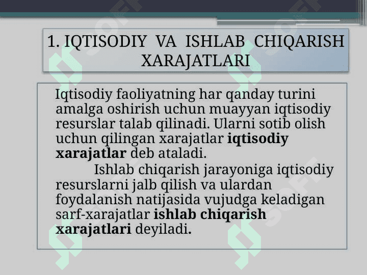 Korxona xarajatlari va foydasi 3