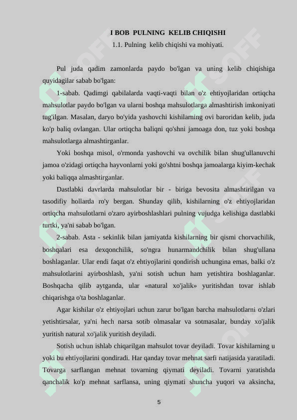 PUL TIZIMI VA UNING EVOLYUTSIYASI 5