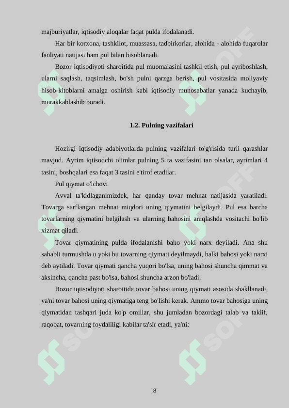 PUL TIZIMI VA UNING EVOLYUTSIYASI 8
