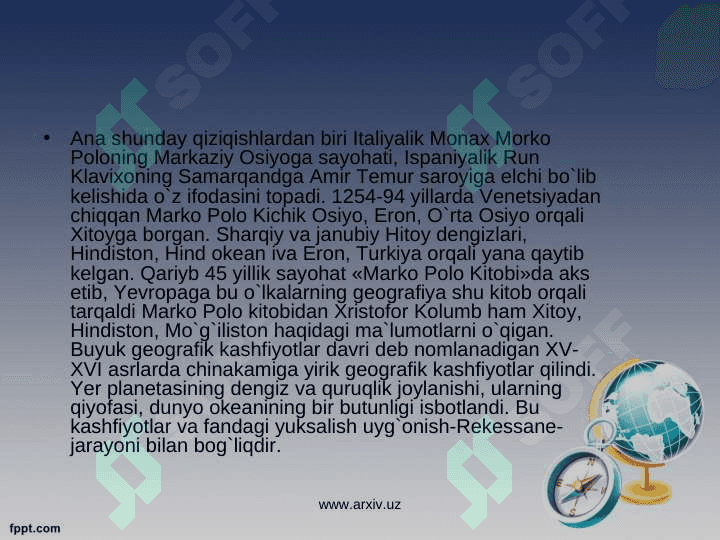 Buyuk geografik kashfiyotlar va uning fanga ta’siri 4