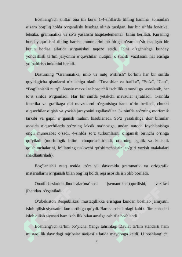 1-4-SINFDA FE’L YASOVCHI QO’SHIMCHALAR MAVZUSINI O’RGANISH 7