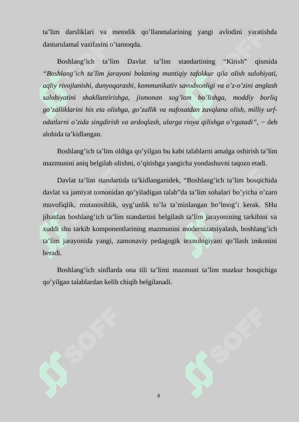 1-4-SINFDA FE’L YASOVCHI QO’SHIMCHALAR MAVZUSINI O’RGANISH 8