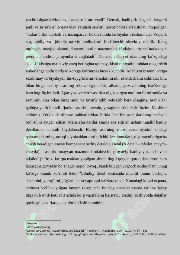 O‘TKIR HOSHIMOV PROZASIDA BADIIY DETALNING POLIFUNKSIONAL TABIATI 8