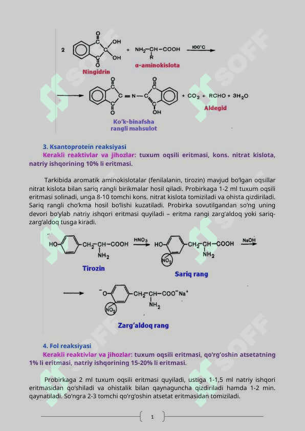 MODUL. OQSILLAR KIMYOSI, MODUL. UGLEVODLAR KIMYOSI, MODUL. NUKLEIN KISLOTALAR KIMYOSI, MODUL. LIPIDLAR KIMYOSI. 6