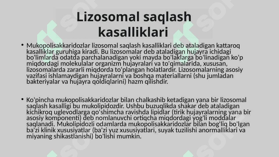 Mukopolisaxaridozlar 3