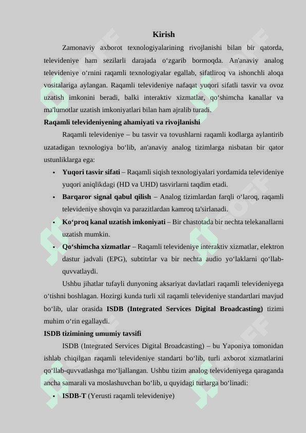 ISDB raqamli televideniye tizimini qurish tamoyillari 3