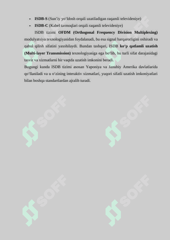 ISDB raqamli televideniye tizimini qurish tamoyillari 4