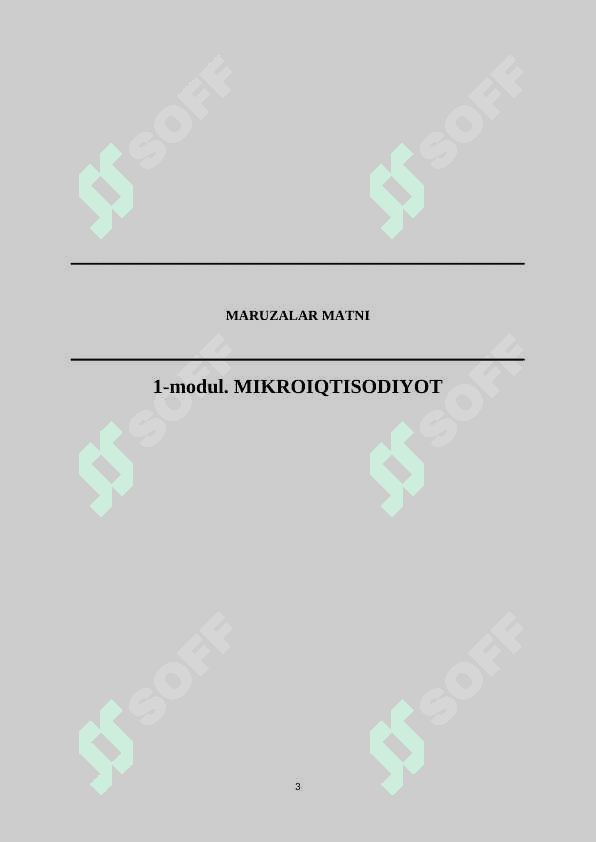 MIKROIQTISODIYOT VA MAKROIQTISODIYOT FANIDAN O'QUV USLUBIY MAJMUA 3
