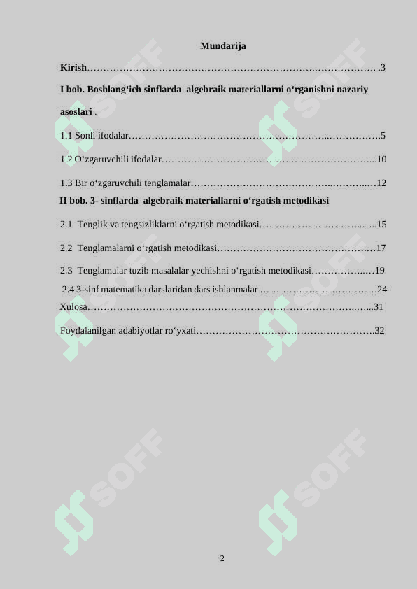 3- sinf matematika darslarida algebraik materiallarni oʻrgatish metodikasi 2
