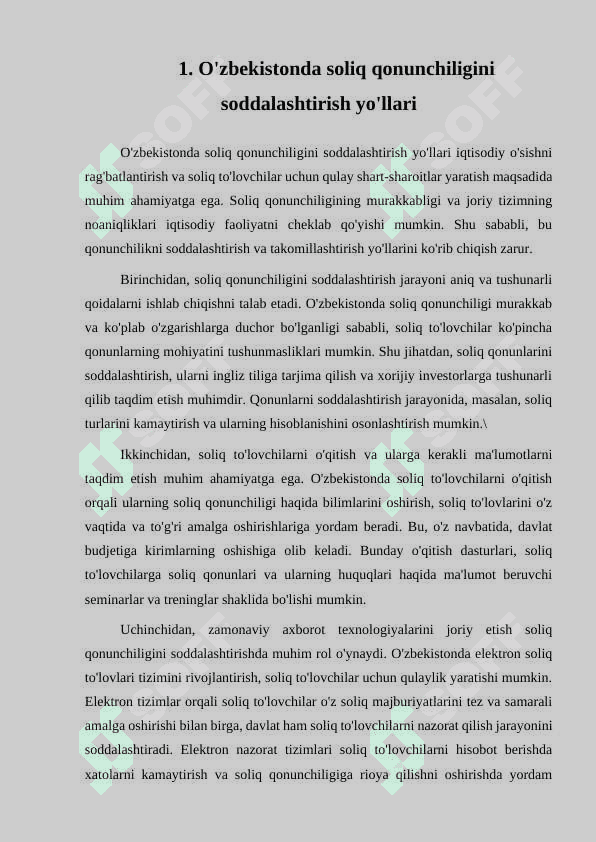 O'ZBEKISTONDA SOLIQ TIZIMI  XUSUSIYATLARI, QARAMA-QARSHILIKLAR VA ULARNI BARTARAF ETISH YO'LLARI 3