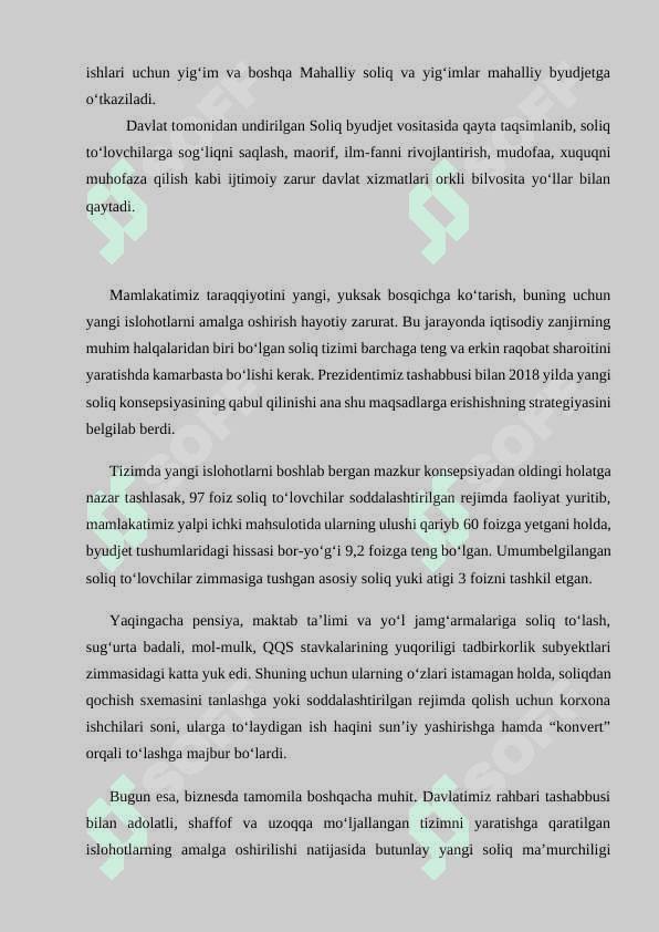 O'ZBEKISTONDA SOLIQ TIZIMI  XUSUSIYATLARI, QARAMA-QARSHILIKLAR VA ULARNI BARTARAF ETISH YO'LLARI 6