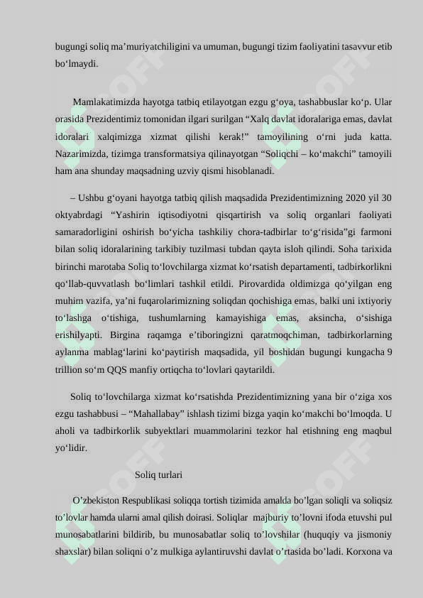 O'ZBEKISTONDA SOLIQ TIZIMI  XUSUSIYATLARI, QARAMA-QARSHILIKLAR VA ULARNI BARTARAF ETISH YO'LLARI 8