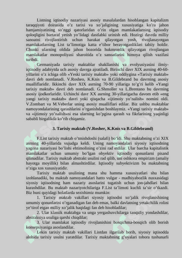 GERMANIYADAGI TARIXIY MAKTAB IQTISODIY G‘OYALARINING O‘ZIGA XOS XUSUIYATLARI 4