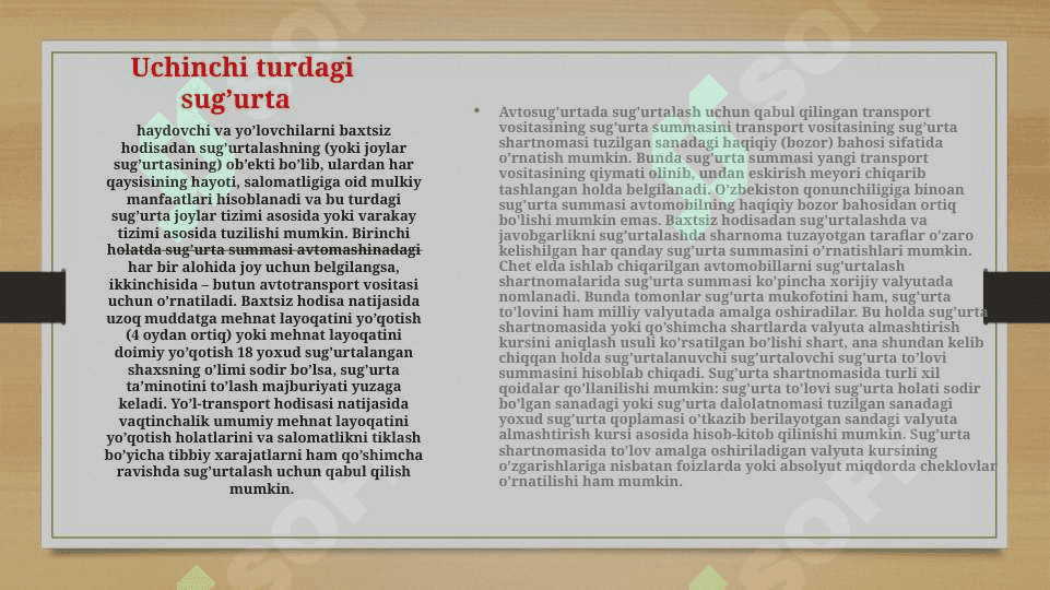 Avtotransport vositalarini sug’urta qilish 8
