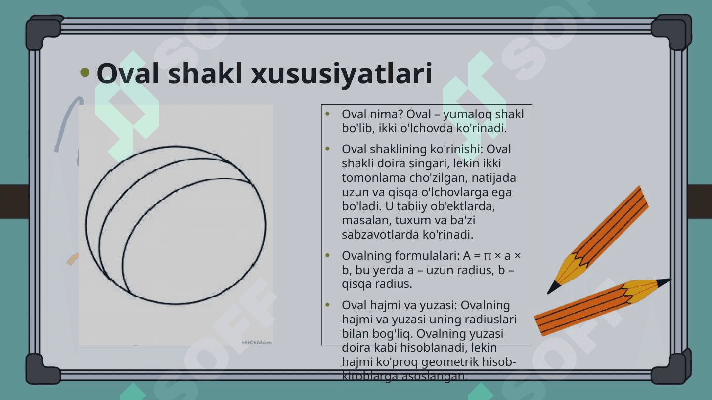 Doira uchburchak oval to`rtburchak shakllarini 5