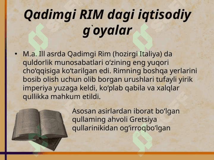 Qadimgi dunyodagi iqtisodiy g`oyalarii 8