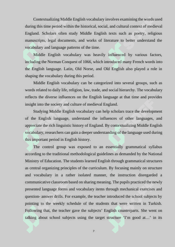 MIDDLE ENGLISH VOCABULARY 7