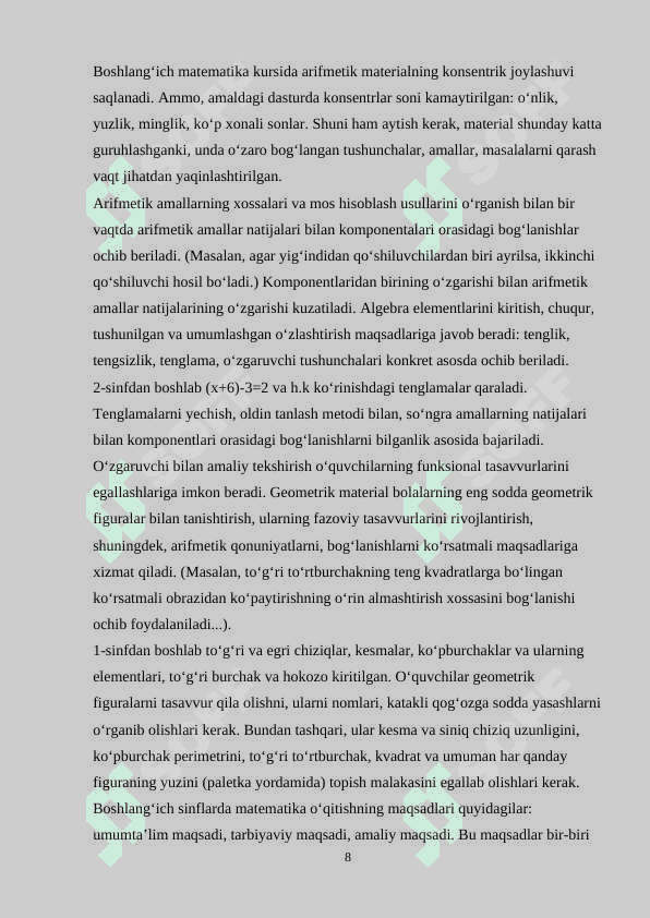 BOSHLANG‘ICH SINF MATEMATIKA DARSLARIDA DIDAKTIK O‘YINLARDAN FOYDALANISH 8