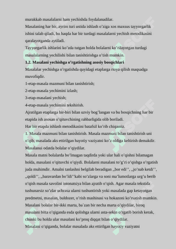 1-2-sinf matematika darslarida masala yechimini tekshirish asosida o`quvchilarni ijodiy ishlashga o`rgatish metodikasi 8