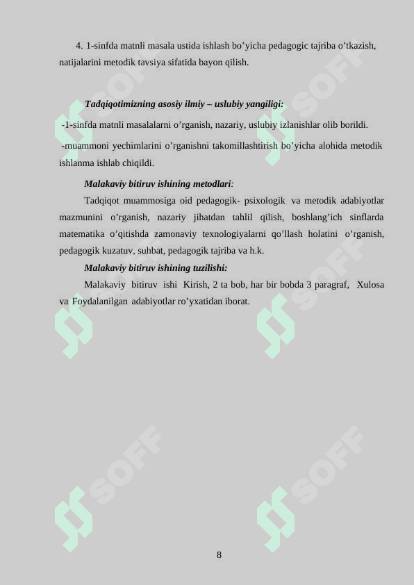 Boshlang`ich sinf o`quvchilarini masalalar echishga o`rgatish metodikasi 6