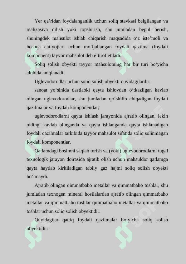 Yer qaridan foydalanganlik uchun soliq va uning stavkalarini belgilash mezonlari 3