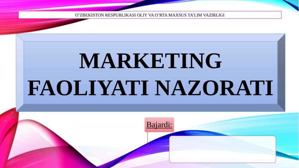 Marketing faoliyati nazorati