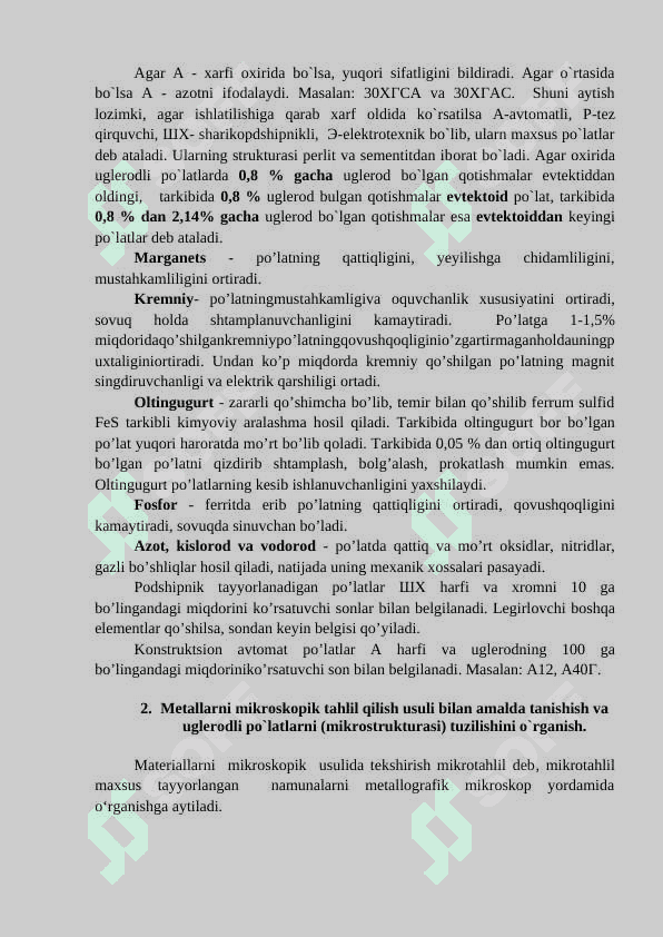 Uglеrodli po’latlarning yumshatilgan holatda mikrostruktura tahlili 4