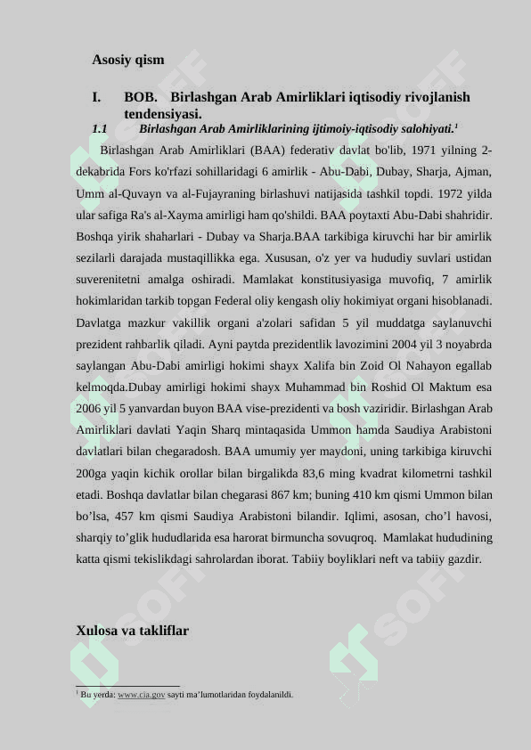 Birlashgan Arab Amirliklarining jahon iqtisodiyotidagi tutgan o’rni. 4
