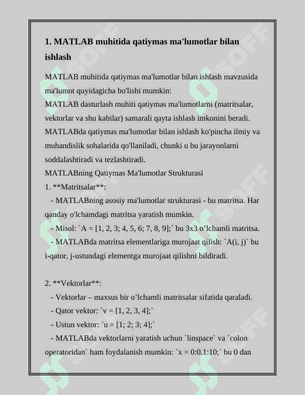 MATLAB NING FUZZY LOGIC TOOLBOX PAKETIDA QATIYMAS MA'LUMOTLAR BILAN ISHLASH 3