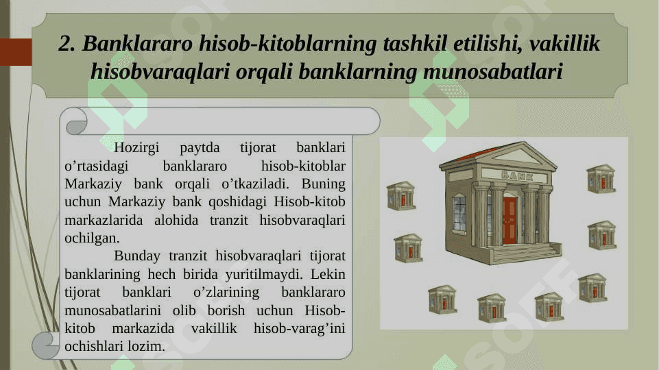 Banklararo hisob-kitoblar va ularning hisobi 7