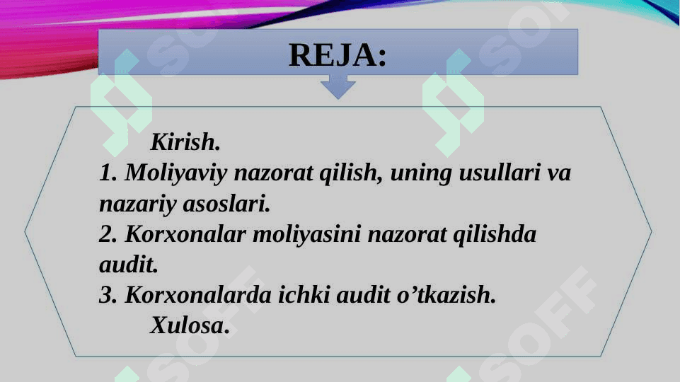 Korxonalar moliyasini nazorat qilish usllari va ularni samarali tashkil etish yo'nalishlari 2