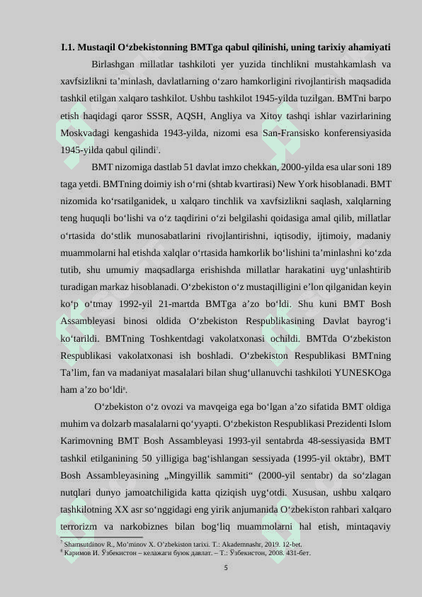 MUSTAQIL OʻZBEKISTON RESPUBLIKASINING XALQARO TASHKILOTLARGA QOʻSHILISHI 6