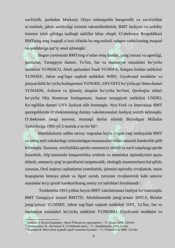 MUSTAQIL OʻZBEKISTON RESPUBLIKASINING XALQARO TASHKILOTLARGA QOʻSHILISHI 7