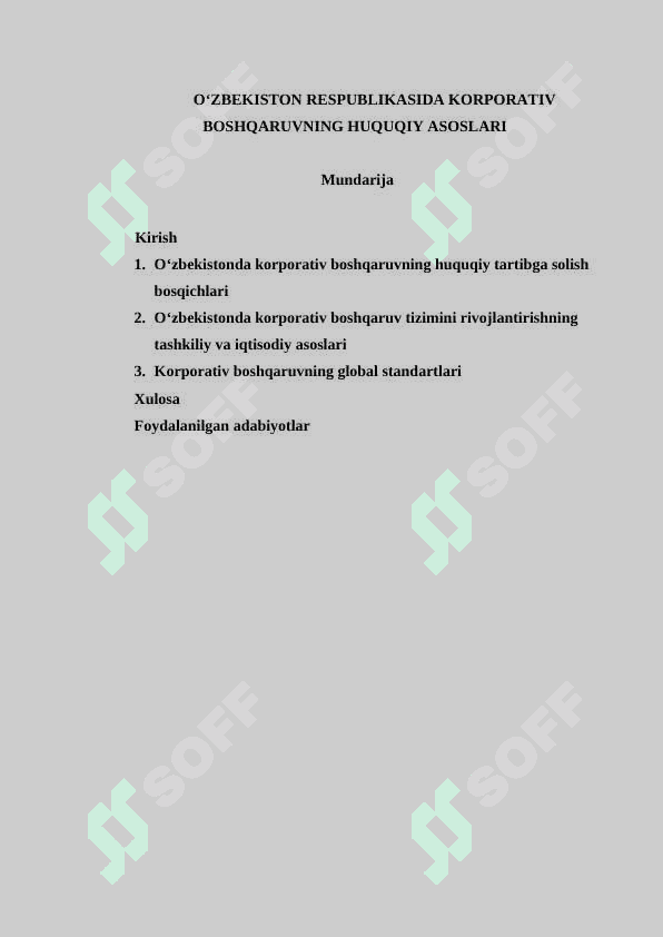 O‘ZBEKISTON RESPUBLIKASIDA KORPORATIV BOSHQARUVNING HUQUQIY ASOSLARI 2