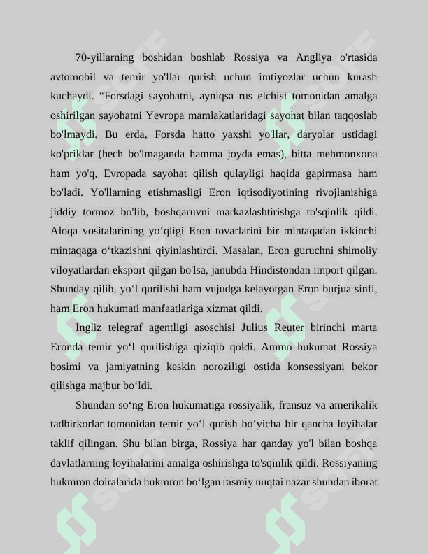 XIX asr oxri va XX asr boshlarida Erondagi siyosiy vaziyat 8